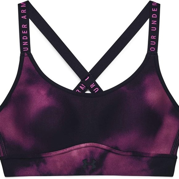 NWT Under Armour Women Infinity Printed Mid Sport Bra Purple Sz XS $45 P121 - Picture 3 of 4